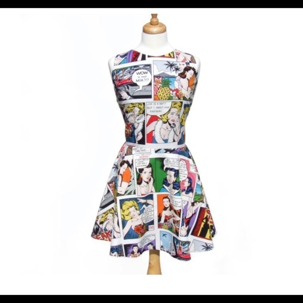 HOST PICK Hemet Comic Book PinUp Skater Dress - Picture 3 of 5